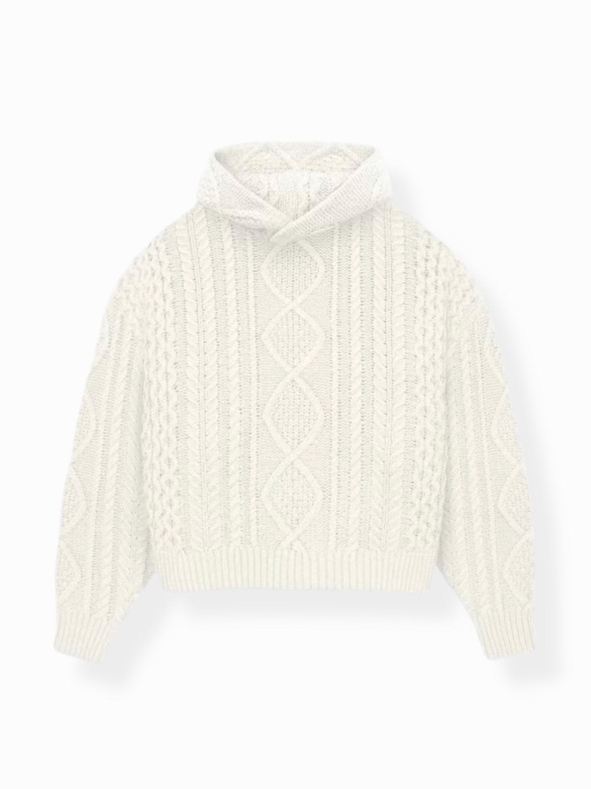 Essentials Knit Hoodie Cable “Cloud Dancer” (FW23)