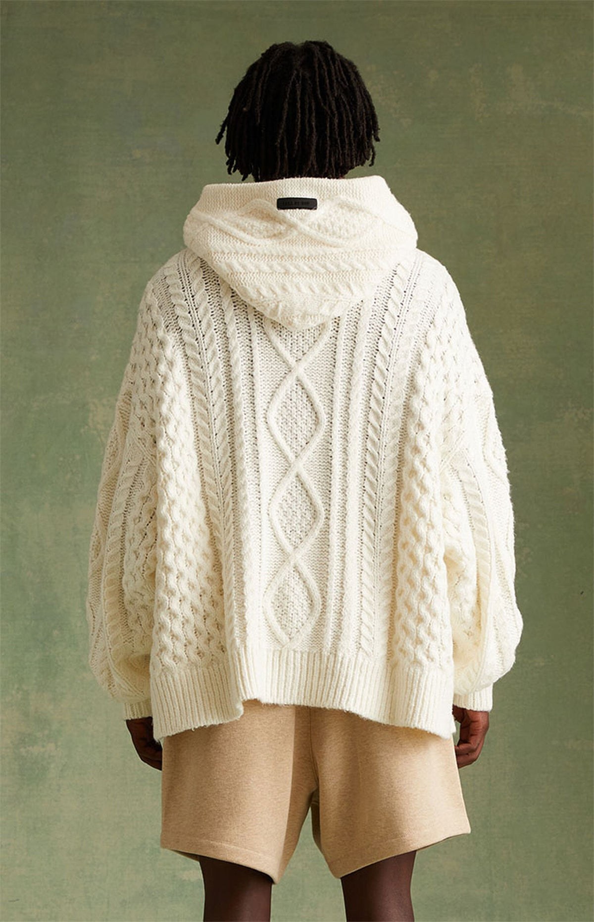 Essentials Knit Hoodie Cable “Cloud Dancer” (FW23) – תמונה 5