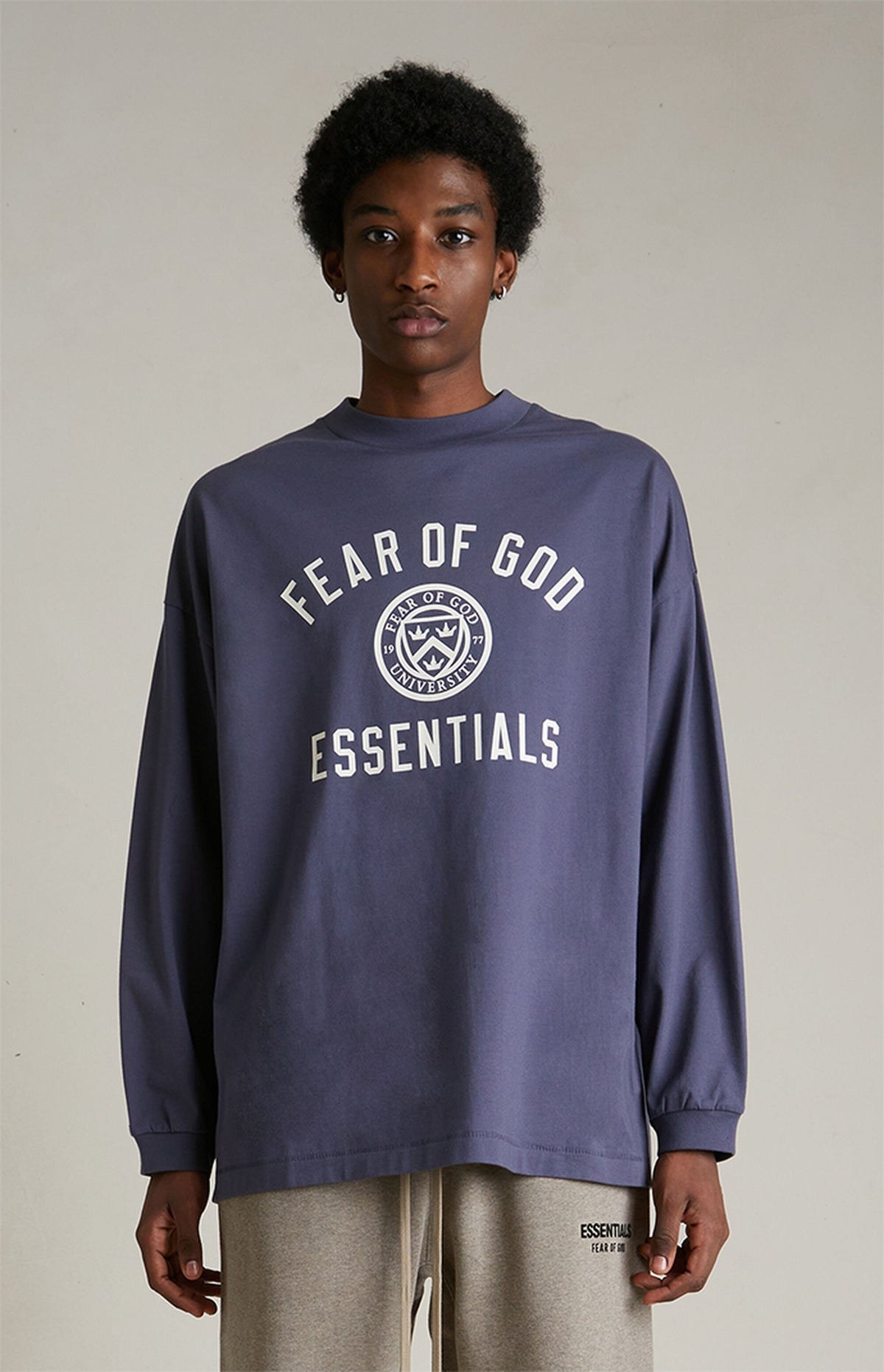 Essentials Long Sleeve T Shirt “Marine” (FW24) – תמונה 2